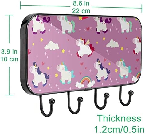 Држач за пешкири на лајтни, монтиран решетка за пешкири за бања бања бањарка облека облечена палто облека рамен дизајн еднорог образец