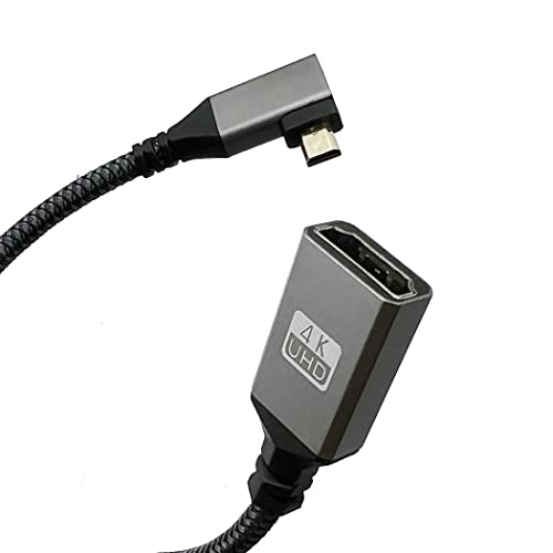 Seadream Агол Микро HDMI ДО HDMI Кабел 8 инчи 90 Степен Агол Микро HDMI Машки ДО HDMI Машки Кабел Конектор