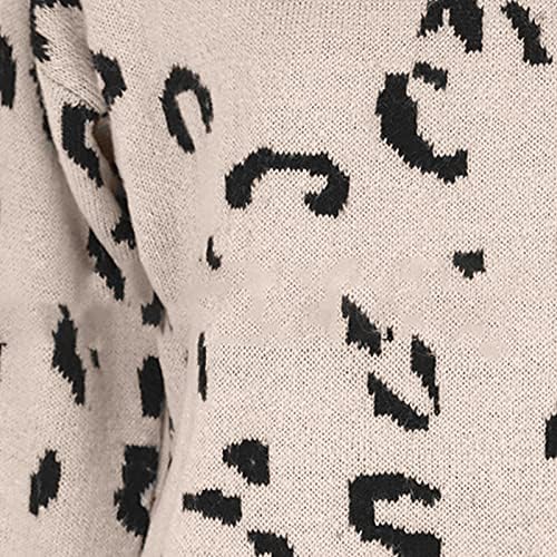 Osенски преголеми џемпери на YmoSRH, лабава плетена форма на starвезда, печати долг ракав, блуза со џемпер со врат од вратот, V-врат