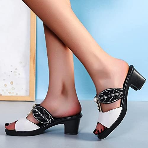 Папучи за жени на отворено водоотпорни потпетици мода дијамантски рекреација се лизга на обични буци затворени летни флип -апостолки сандали
