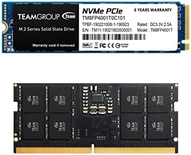 TeamGroup MP34 4TB TLC NVME PCIE GEN3X4 M.2 2280 SSD Прочитајте/Напишете 3500/2.900 MB/S TM8FP4004T0C101 Пакет со елита SODIMM DDR5 16GB