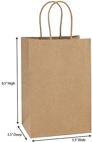 Flexicore Packaging® | Големина: 5,25x3, 25x8 | Крафт Хартиени Кеси, Шопинг, Стока, Забава, Торби За Подароци