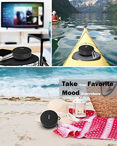 Водоотпорен звучник на Bluetooth во водоотпорен, преносен звучник за велосипеди за велосипеди, вграден во микрофон за возење велосипед, туширање, пешачење, базен, плажа