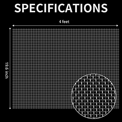 LABALPHA 304 Нерѓосувачки Челик Екран Тешки, 20 Мрежа Од Нерѓосувачки Челик Мрежа Екран 19.6 Инчен X 4 ft, Жица Дијаметар 0.5 mm, Тешко