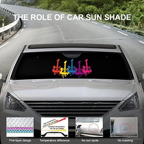 Шарена гитара автомобил шофершајбна Сонцето, преклопено рефлексивно сонце, автоматски предниот прозорец УВ рефлектор 51 x28