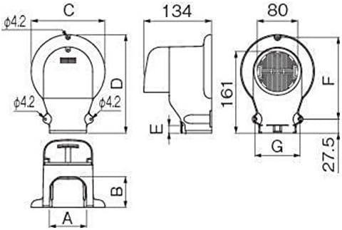 Инаба Денко LDWX-70-G козметичка цевка покривка, wallиден агол, капаче за климатизација, за климатизери за вентилација, отстранување