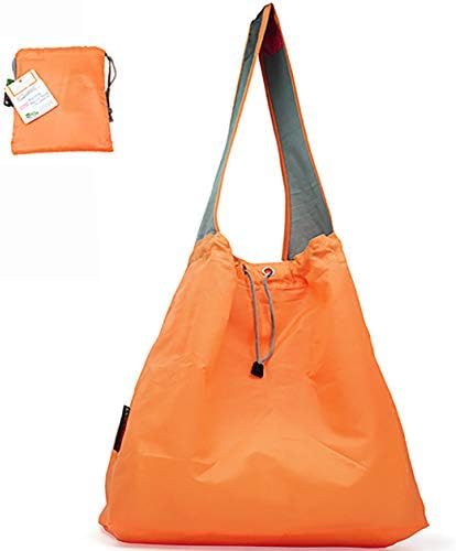 Ecojeannie 4 пакет Ripstop најлон преклопна торба за намирници за намирници со торбичка и внатрешен џеб, цртање-жица