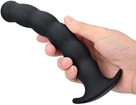 Силиконски анални мониста, приклучок за приклучок за задникот на задниот дел со тесна разгорена база за возрасни секс играчка за мажи жени