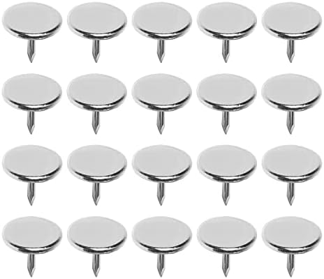 Беттомшин 50 парчиња тапацир капа за нокти за нокти 0,43 x 0,39 рамен мебел за декорација на мебел за нокти мебел за нокти Сребрена сребро