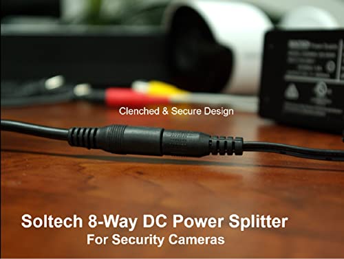Soltech 4-Pack 8 Way DC Splitter Splitter за безбедносни камери 1 женски до 8 машки 5,5 * 2,1 mm 8 канален Y адаптер за камери за