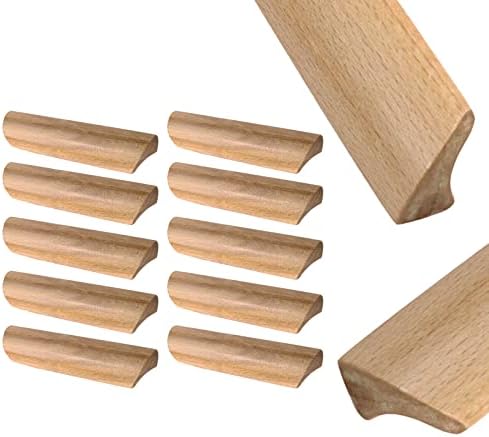 Tsnamay 10pcs 6.34 Дрво цврсто мебел влече рачки, насликани непречено дрвени рачки за фиоки за фиоки за фиоки за влечење, дупка за дупки.5.04