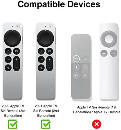 Далечински управувач на Apple TV компатибилен со 2022/2021 Apple TV Siri далечински управувач и Apple Airtag, силиконски анти-анти-анти-капки