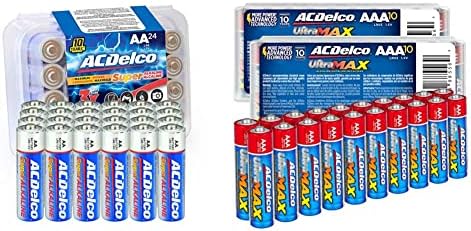 ACDelco 24-Брои Bat Батерии, Максимална Моќност Супер Алкална Батерија &засилувач; ltraMAX 20-Брои ААА Батерии, Алкална Батерија Со Напредна Технологија, 10-Годишен Рок На Трае?