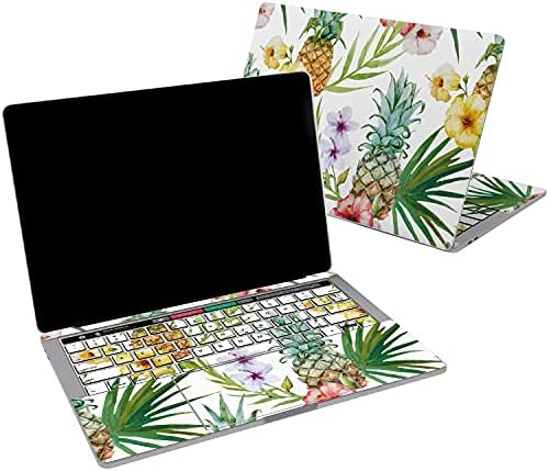 Cavka Vinyl Decal Skin компатибилна за MacBook Pro 16 M1 Pro 14 2021 Air 13 M2 2022 Retina 2015 Mac 11 Mac 12 Floral Flower Hawaiian Print Cover Leaves налепница ананас лаптоп Тропски