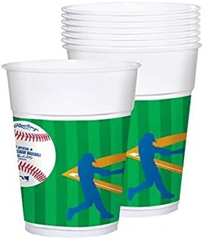 Амсан мајор лига Бејзбол пластични чаши-16 мл. | Пакет од 25, 16 мл, зелена боја