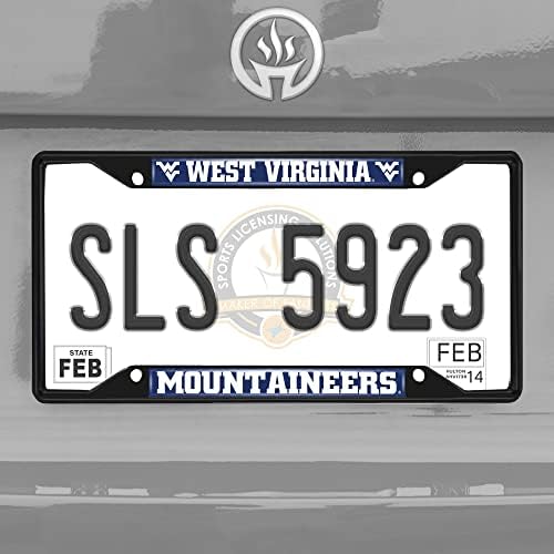 Fanmats 31291 Западна Вирџинија планинари Метална регистарска табличка рамка црна завршница