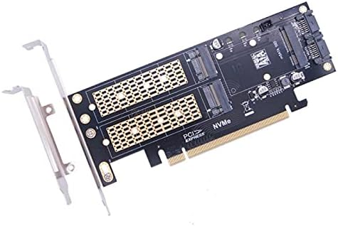 Конектори M.2 NVME на PCIE адаптер M+B клуч NGFF SSD до PCI -E 3.0 X4 SATA за експанзија картичка Додатоци за домаќинства Компјутерски