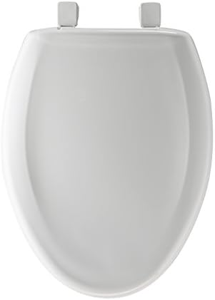 Седиштето на тоалетот Мејфаир ќе забави и никогаш нема да дојде лабава, издолжена, долготрајна пластика, бела, 120Slowe 000