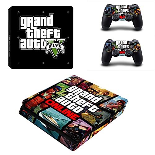 За PS4 Slim - Game Grand GTA Theft и Auto PS4 или PS5 налепница за кожа за PlayStation 4 или 5 конзола и контролори Декал Винил ДУЦ -5825