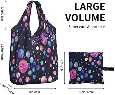 Кујнски торби за намирници за еднократно користење шарени-галакси-простории за купување торбички за миење садови за носење торбички торбички торбички за торбички