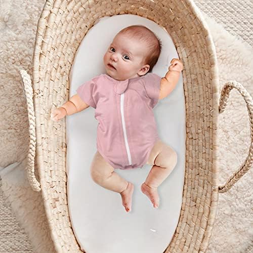 Аларморе бамбус бебе, преодна вреќа со преодни вреќи со раце, бебе од 0-3 месеци новороденче девојче со двонасочен патент