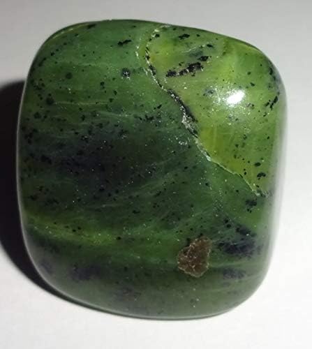 Зелен жад нефрит се сруши и полиран кристално заздравување Природни скапоцени камења - сет од 2 парчиња