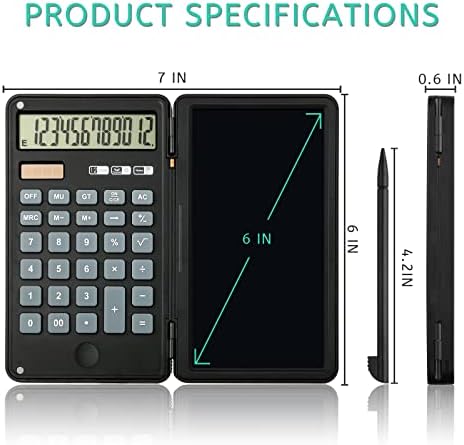Калкулатор за новости со таблета, 12 цифрен калкулатор за џеб на црна калкулатор, калкулатор за основни функции на соларна и батерија,
