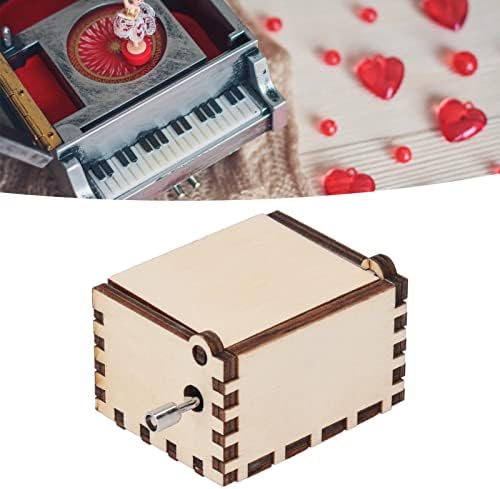 PSSOPP Дрвена рака на врзана музичка кутија, гроздобер музички кутија подарок за роденденски сувенир класична ретро музичка кутија за биро