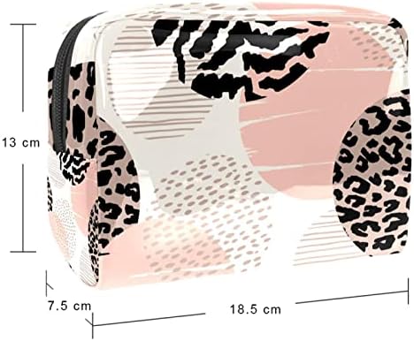 Тбуобт Козметички Кеси За Жени, Торба За Шминка Организатор На Додатоци За Тоалетна Торба За Патувања, Леопард Зебра Ретро