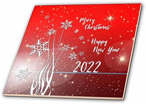3дроза Декоративни снегулки на црвено. Среќен Божиќ. Среќна Нова Година 2022 - Плочки