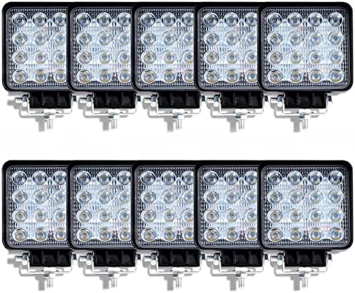 MUVKQC 48w LED Работни Светла За Камион, 10pcs 4.5 Инчен Квадратни Под Светло место &засилувач; Поплава Светлина Надвор Од Патот