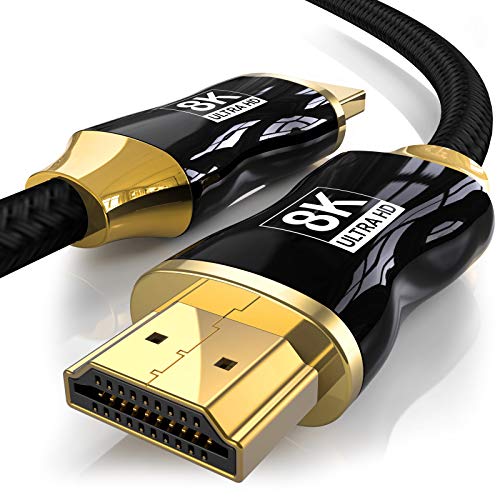НИУБ 8К HDMI Кабел 30 Стапки, 2,1 HDMI Кабел 30 Стапки Поддржува 48Gbps 8K@60Hz, 4K@120hz HDR, 3D, Dolby Vision, Dolby Atmos Компатибилен Со Сите Телевизори, Xbox, PS5, PS4