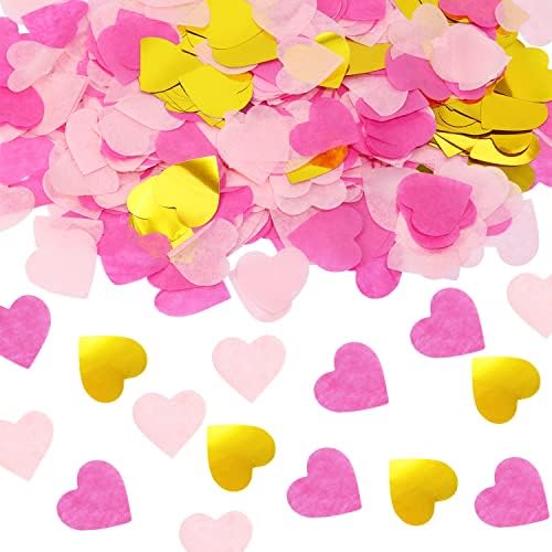 Самоккси 4000pcs ткиво хартија конфети декор цветни конфети ливчиња за форма на срце ливчиња конфети табела свадба декорација