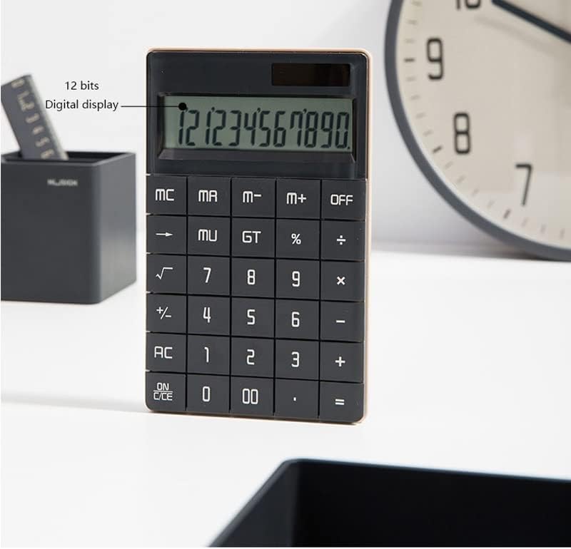 Калкулатор на Ganfanren 12-цифрен дисплеј големо копче Калкулатор за финансиски канцеларии со голем екран, преносен калкулатор