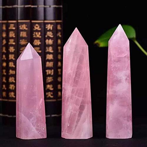 Кристал природен суров скапоцен камен полиран розов кварц кристал точки стапче 500g-700g 1pc shengyuyin
