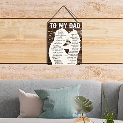 Фарма куќа Татко Цитат дрвен знак wallид декор рустикален на татко ми, секогаш ќе бидеш мојот најголем херој дрво плакета за виси знак за декорација за домашна спална