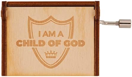 Јас сум Дете на Бога музичка кутија штит за подоцнежните светки и момчиња и девојчиња за крштевање подароци за деца