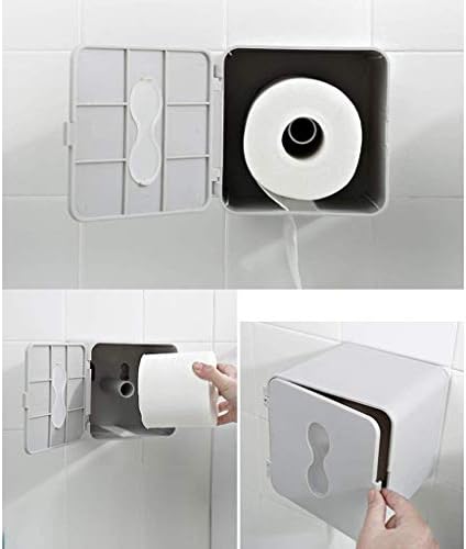 SMLJLQ кутија за ткиво за бања, држач за тоалетна хартија, сад за тоалети, водоотпорна цевка за хартија без удар