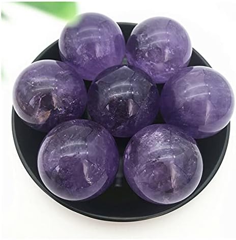 Heeqing AE216 1pcs Природна аметистичка топка пурпурна кварц кристална сфера примерок заздравување топки Декорација на природни