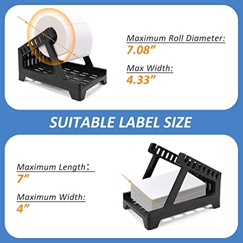 Држач на носителот на етикетата на Lermity Thermal Label за ролни и етикети со фанфолд Директна етикета за испорака Додаток за десктоп печатач за дома, канцеларија