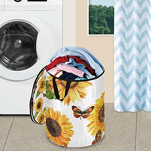 Сончопови на акварел се појавуваат со алишта за перење со патент за патент, преклопна корпа за перење со рачки што се склопуваат за складирање