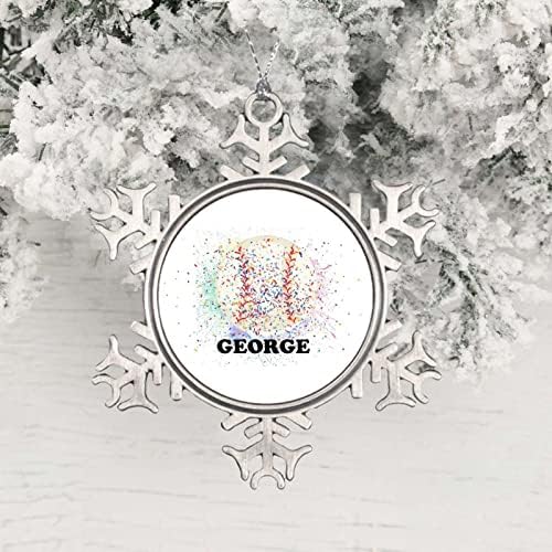 Смешни божиќни украси, украси за новогодишни елки - шема на мастило со топка Персонализирано име метална снегулка украси за зачувување