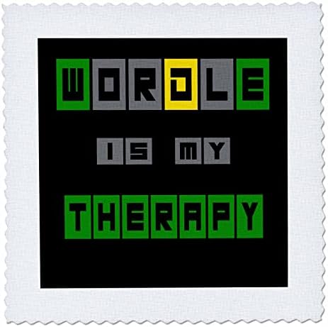 3dRose Смешно Симпатична Wordle е Мојата Терапија Wordle Збор Игра Цртан Филм-Ватенка Квадрати