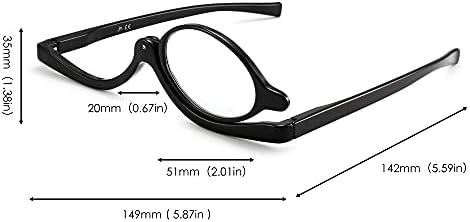 ЈМ 2 Парови Шминка Очила За Читање Зголемување Флип Надолу Козметички Читатели за Жени +2.25