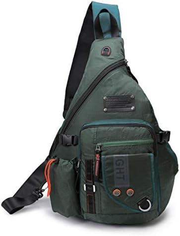Lammok голем ранец на прашка, прашка торба со градите на рамената вкрстена пакетчиња се вклопуваат 14,1-инчен лаптоп за патувања на отворено