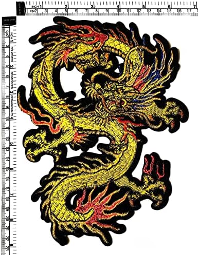 Кленплус. Голем Голем Џамбо Кинески Змеј Кунг фу Лепенка Извезено Железо На Шие На Закрпи За Значки Занаети Уметност Шиење Поправка ЗА САМ