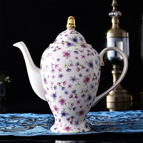 Хукаи Европски Убав Мал Цвет Златна Линија Керамички Чај Сет Дизајн Порцелан Кафе Чаша И Чинија Во Собата