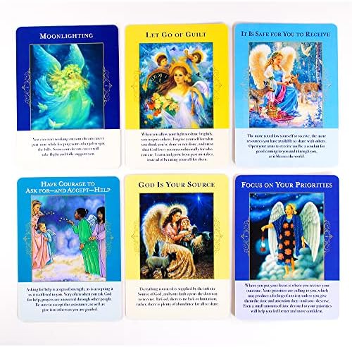 Ангели Оракл картички палуба, палуба со картички од 44-орак и торба со кадифе, картички за оракл Ангели и е-Guidebook, Fortune Telling Game