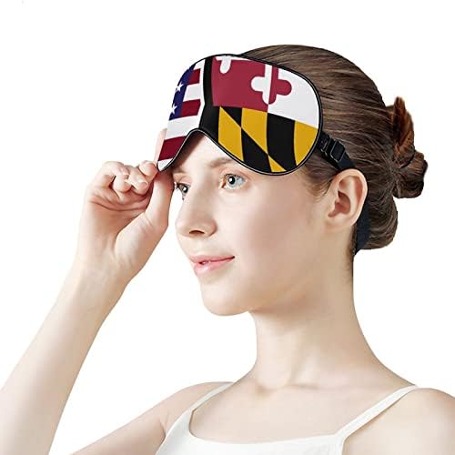 Знаме на Сад И Мериленд Маска За Спиење Лесна Маска За Очи Маска За Очи Покријте Ја Со Прилагодлив Ремен За Мажи Жени