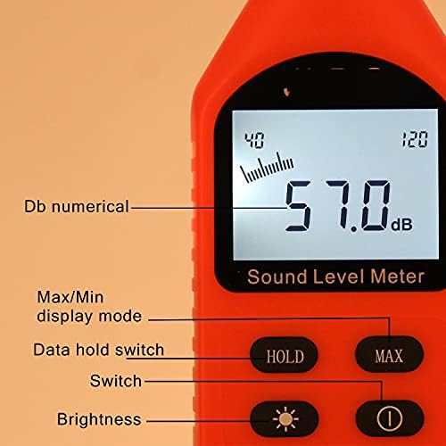 SJYDQ Висока прецизност дециметар Дигитален мерач на бучава Мерач на звук на животната средина Тестер за прецизно прецизно откривање на бучава мерач на мерач на буча